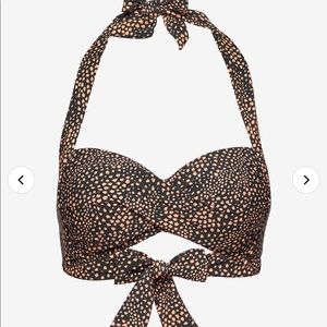 Seafolly Twist Cup Halter - Black & Peach